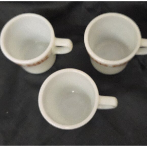 Lot of 3 Pyrex Copper Filigree Pattern 6oz Coffee Cups - Picture 3 of 7